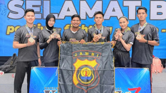 Tim Taekwondo Polda Jambi Raih 5 Medali Kejurnas Kapolri Cup 7